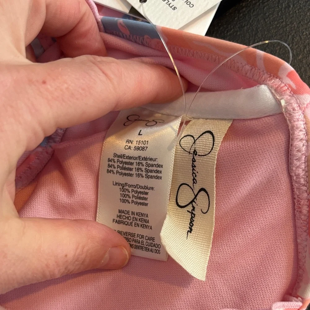 Jessica Simpson Pink and Blue Floral Bikini - Picture 4 of 6